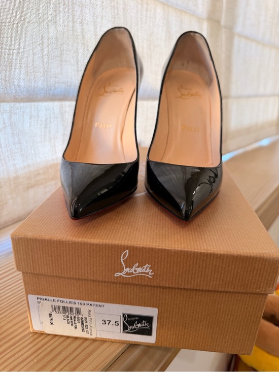 Christian Louboutin Shoes - Christian Louboutin Black Patent Pointed-Toe Stiletto Pumps - Glossy Finish